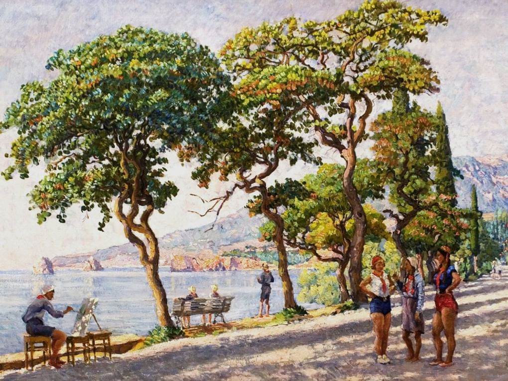 Илья Машков. Сентябрьское утро в Артеке (фрагмент). 1934. Собрание И.Б. Баженовой, Москва