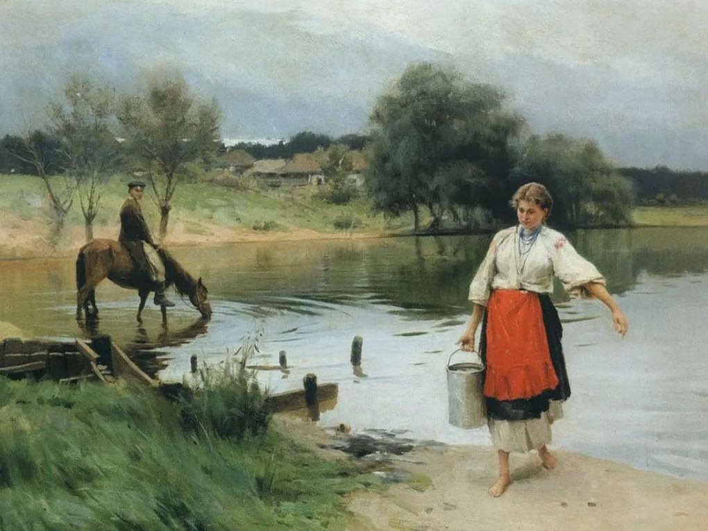 Николай Пимоненко. На речке (фрагмент). 1900-е. Национальный художественный музей Украины, Киев, Украина
