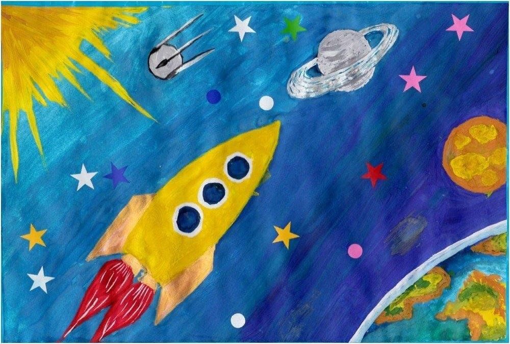Рисуем космос с детьми 5 6. Космос рисунок. Рисование космос. Рисование для детей космос. Космос рисование с детьми детский сад.