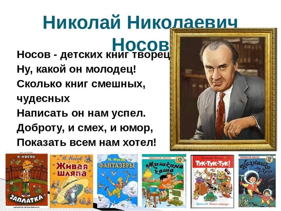 Какой автор. Писатель Николай Носов 2 класс. Рассказ о писателе н.Носов. Н Н Носов рассказ о писателе. Детский писатель Николай Носов для 2 класса.