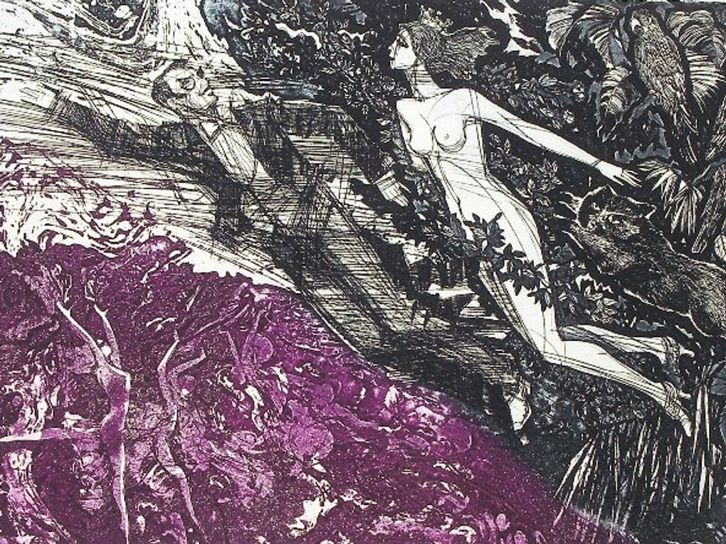 Андрей Харшак. Полет (фрагмент). Иллюстрация к роману Михаила Булгакова «Мастер и Маргарита». 1987. Вологодская областная картинная галерея, Вологда