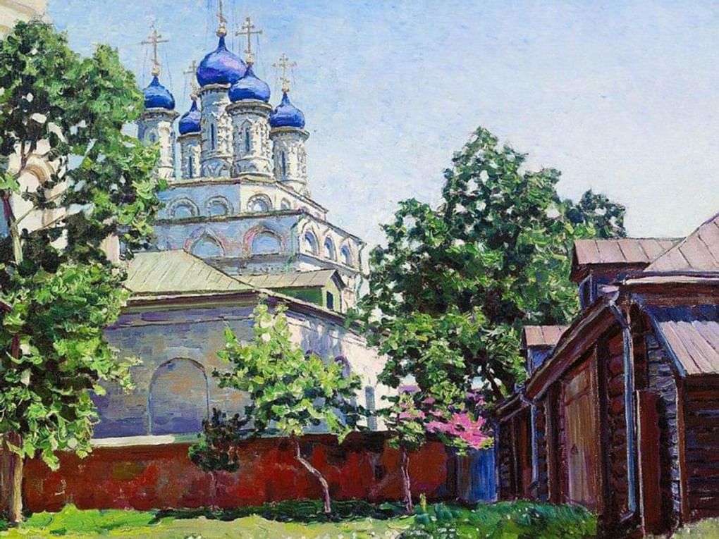 Аполлинарий Васнецов. Троицкая церковь на Берсеневке (фрагмент). 1922. Мемориальный музей-квартира А.М. Васнецова, Москва