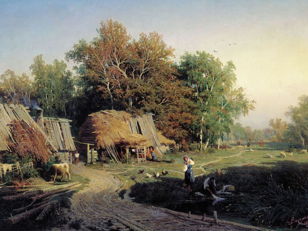 Федор Васильев. Деревня (фрагмент). 1869. Государственный Русский музей, Санкт-Петербург
