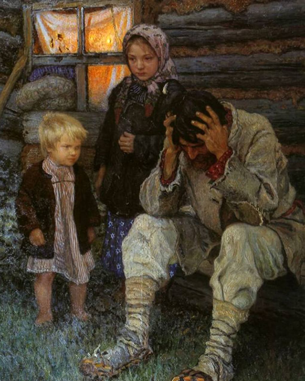 Николай Богданов-Бельский. Горе (фрагмент). 1909. Сумской областной художественный музей им. Н.Х. Онацкого, Сумы, Украина