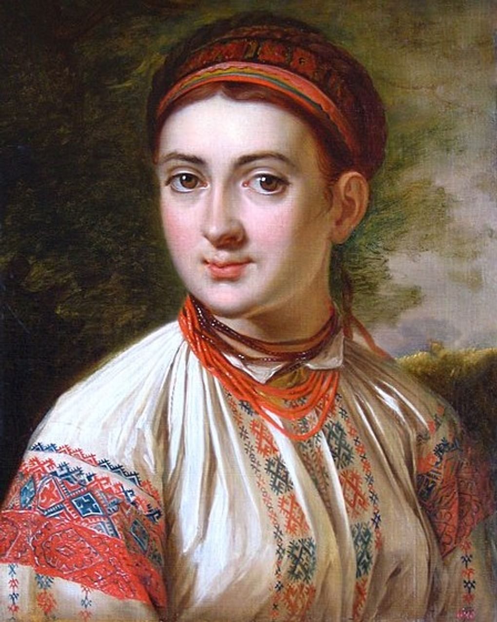 Василий Тропинин. Девушка с Подолья. 1821. Курская областная картинная галерея имени А. А. Дейнеки, Курск