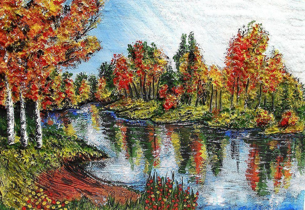 Картина из пластилина лес