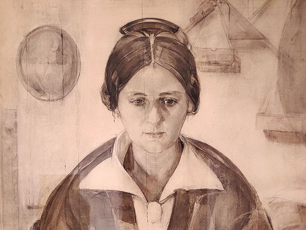 Александр Савинов. Портрет жены (фрагмент). 1910-е. Собрание Романа Бабичева, Москва