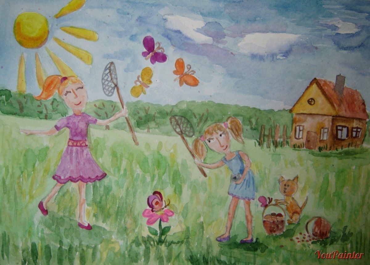 Рисунок лета для детей. Рисунок лето. Рисунки на летнюю тему. Детские рисунки. Детские рисунки лето.