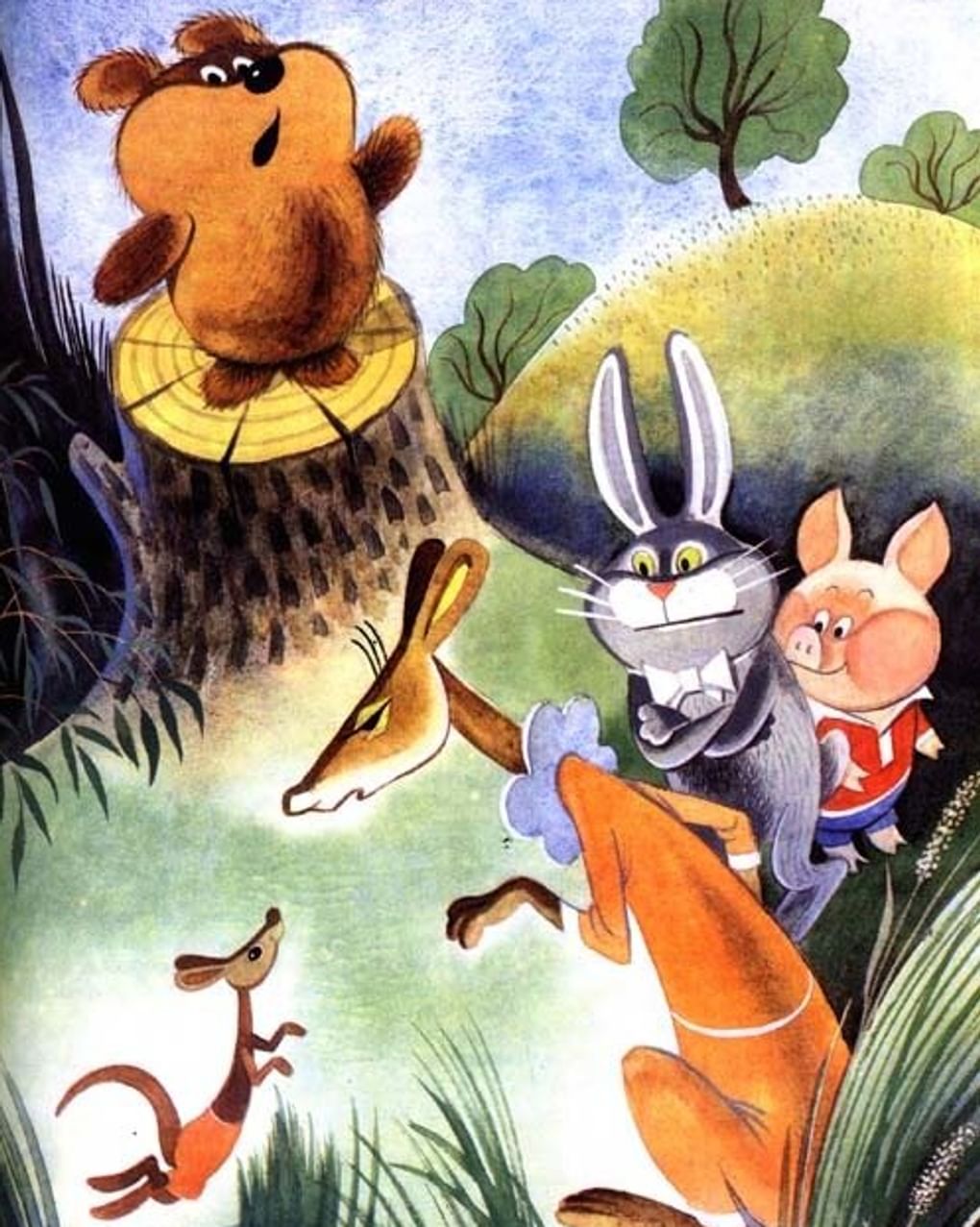 Виктор Чижиков. Иллюстрация к книге Алана Милна «Винни-Пух и все-все-все». Москва: издательство «Малыш», 1986