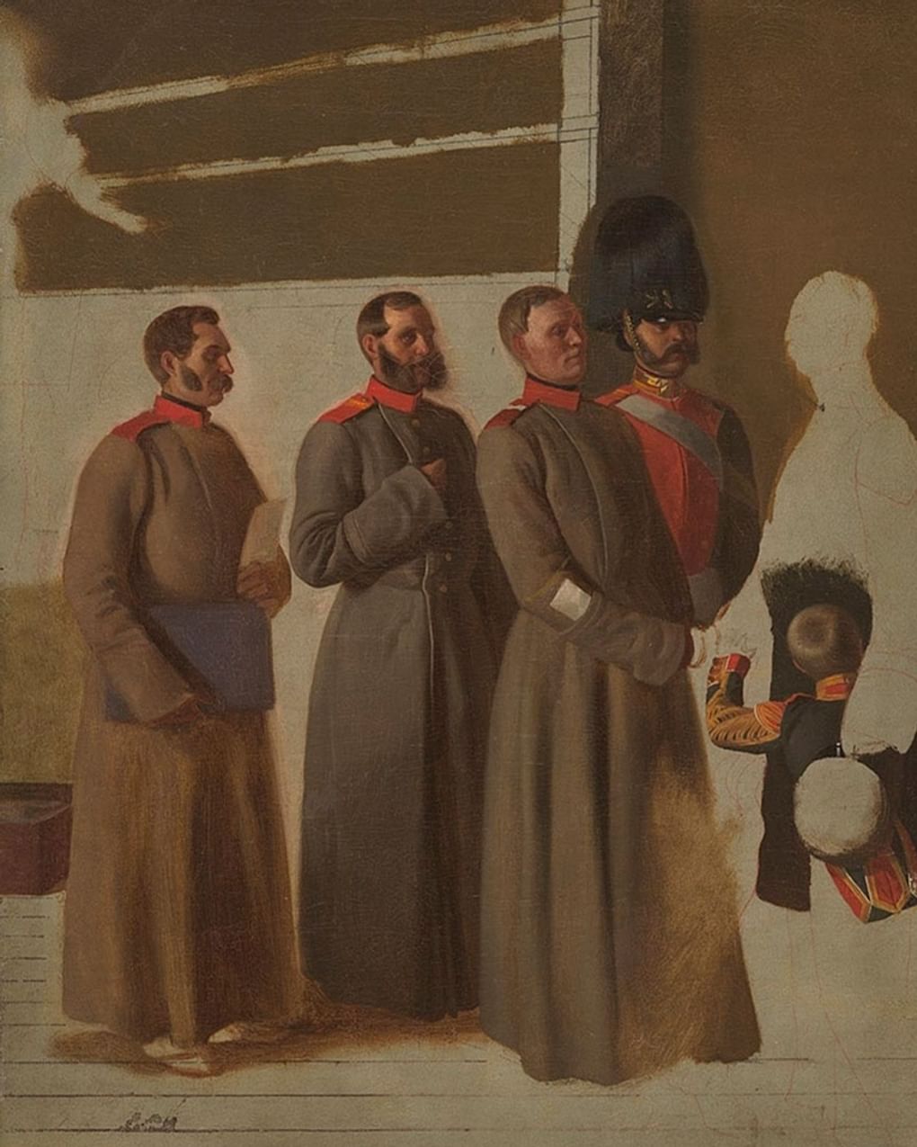 Павел Федотов. Группа солдат (фрагмент). 1850. Государственная Третьяковская галерея, Москва