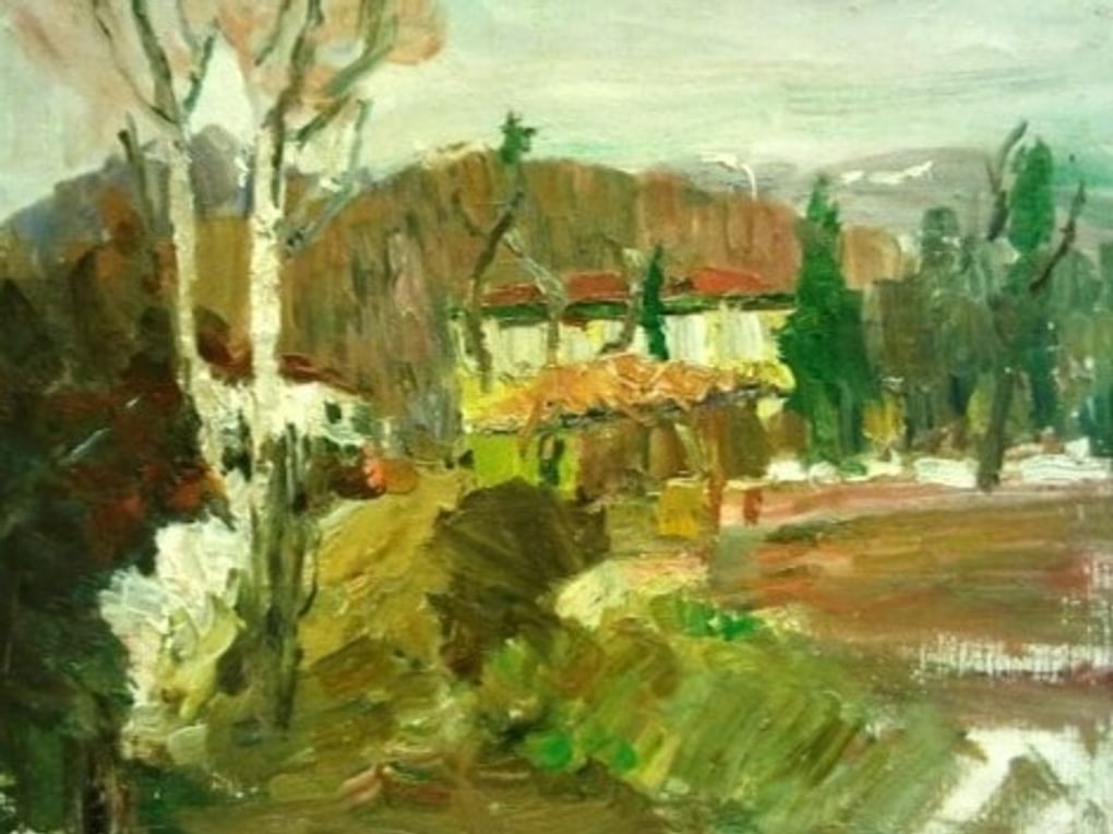 Виктор Сорокин. Татарская деревня (фрагмент). 1939. Художественный музей им. В.С. Сорокина – Дом Мастера, Липецк