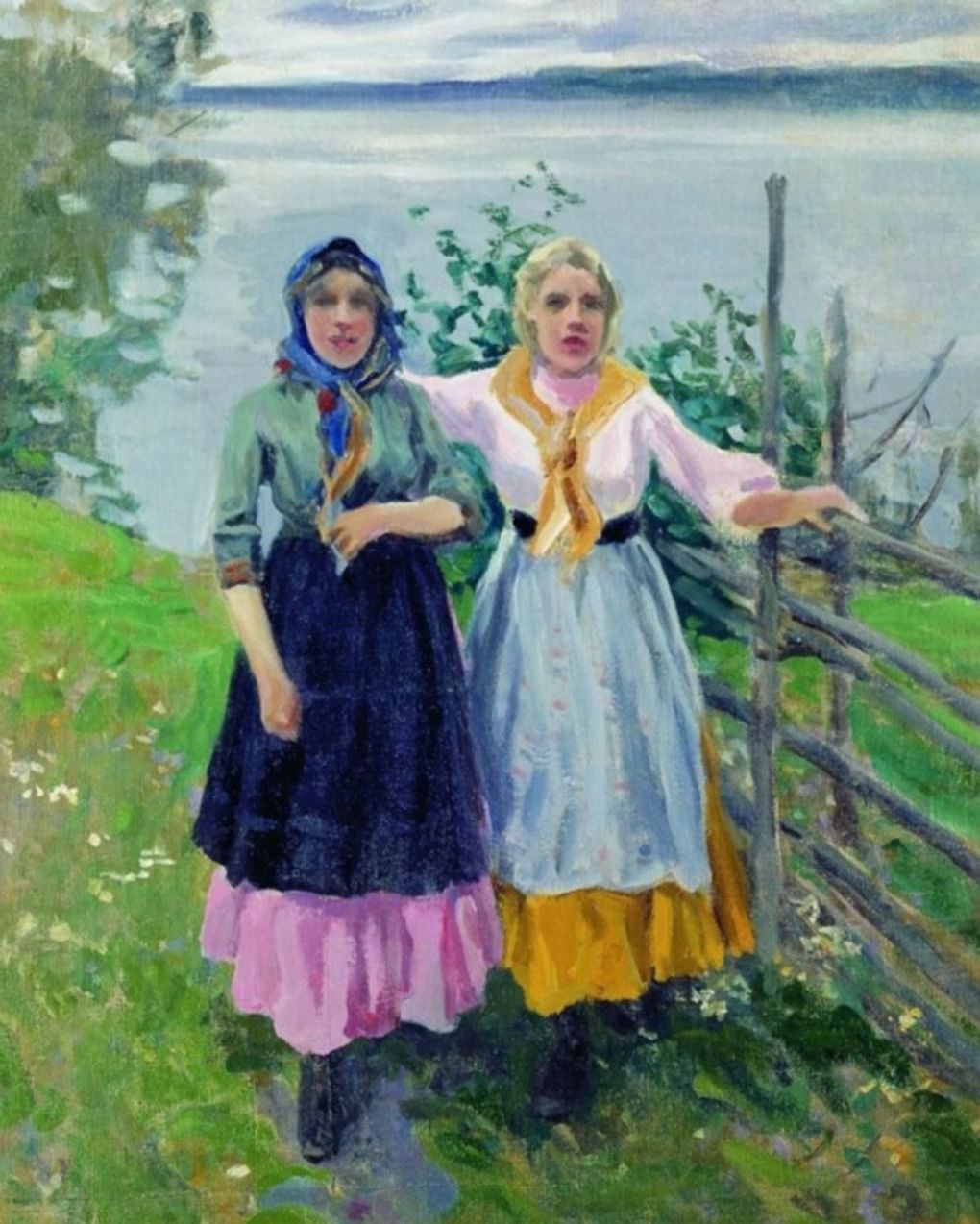 Алексей Степанов. Подруги (фрагмент). Не позднее 1923. Тверская областная картинная галерея, Тверь