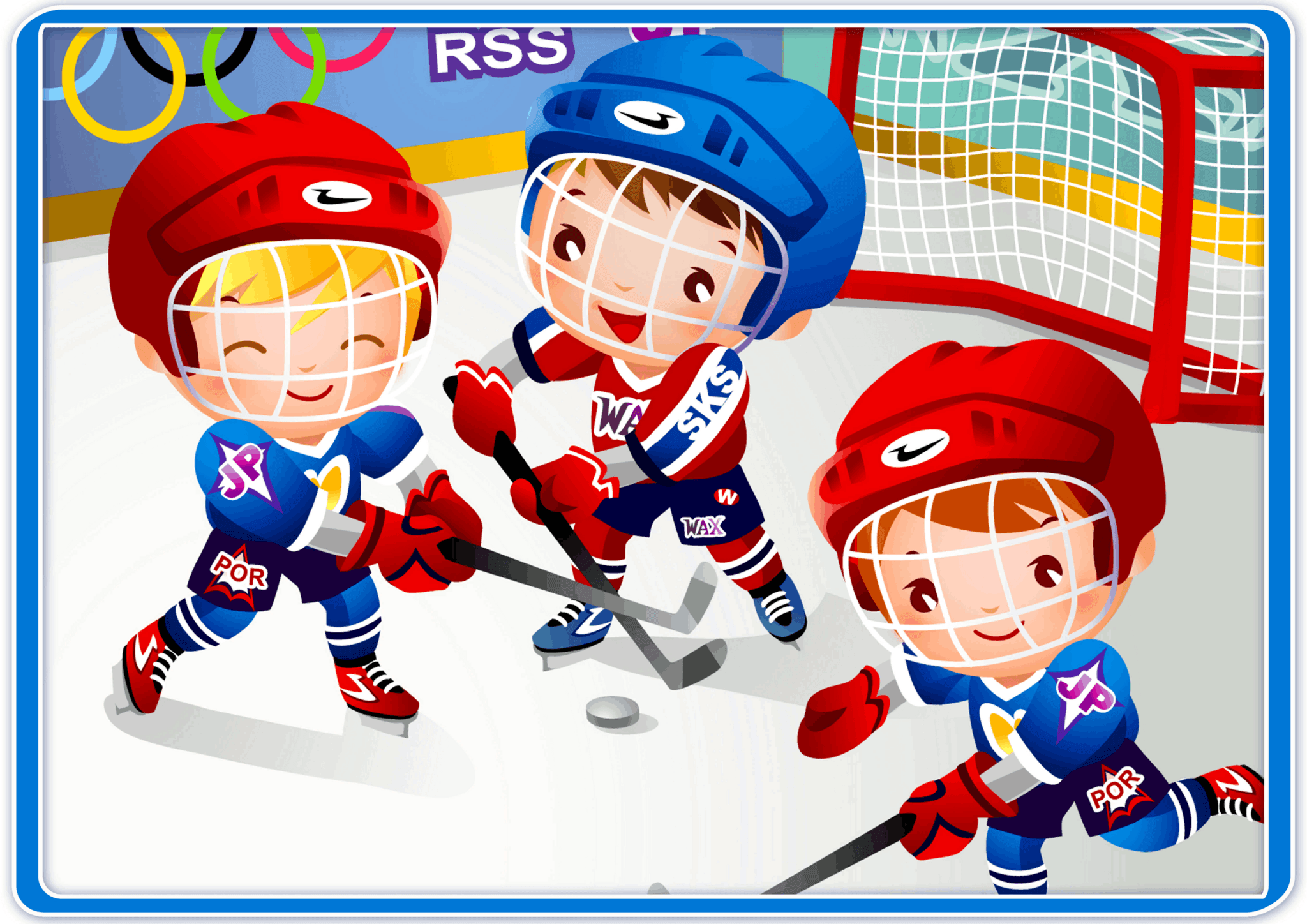Детская открытка на тему хоккей