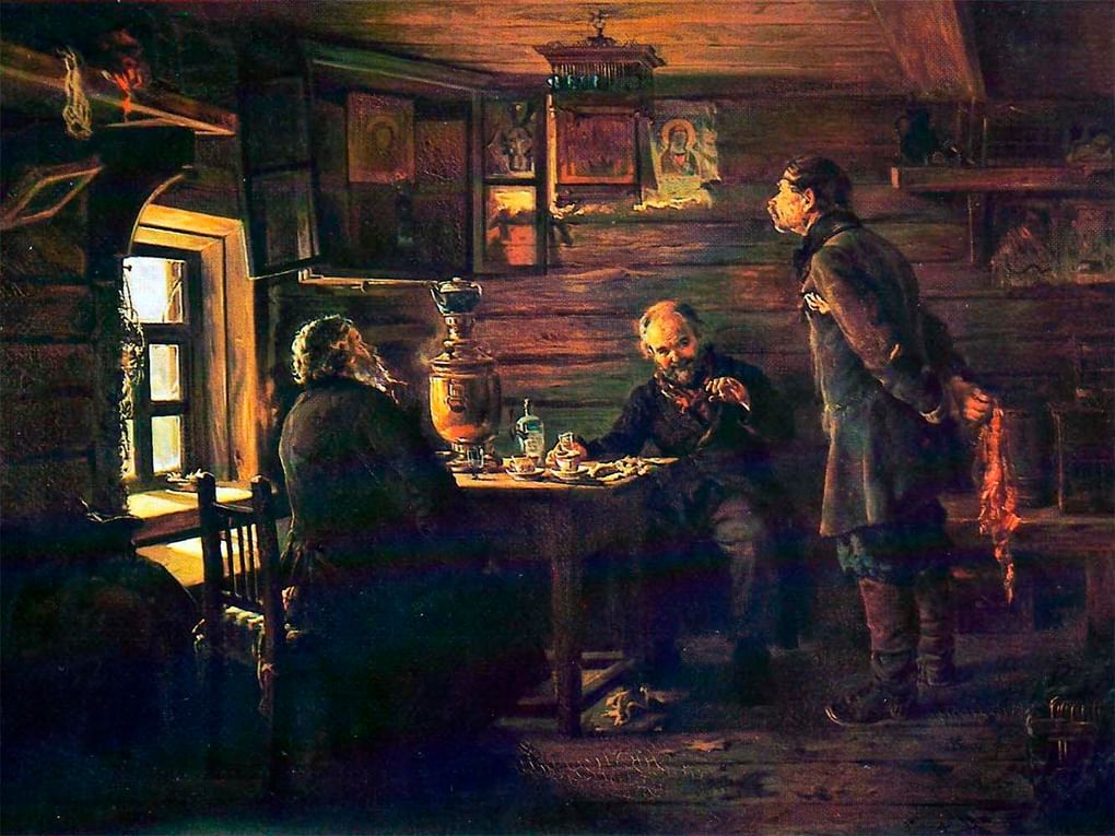 Владимир Маковский. Любители соловьиного пения (фрагмент). 1872–1873. Государственная Третьяковская галерея, Москва