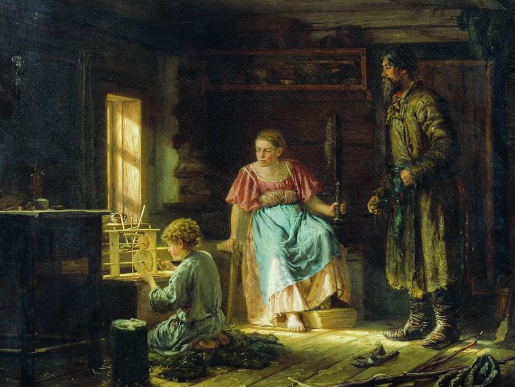 Василий Максимов. Мальчик-механик (фрагмент). 1871. Национальный художественный музей Республики Беларусь, Минск, Республика Беларусь