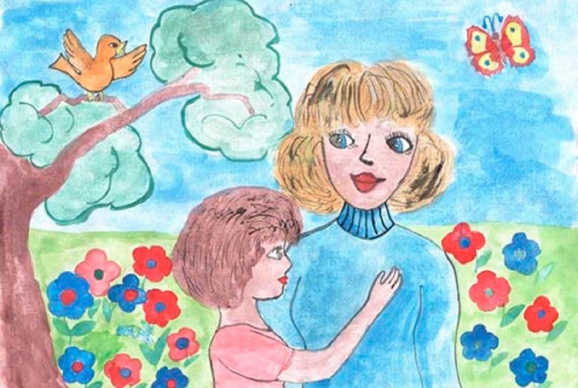 Как рисовать маму с ребенком