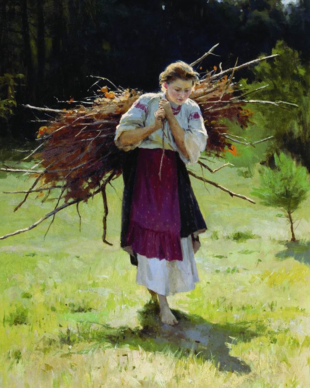 Николай Пимоненко. Из лесу (фрамгент). 1900. Государственная Третьяковская галерея, Москва