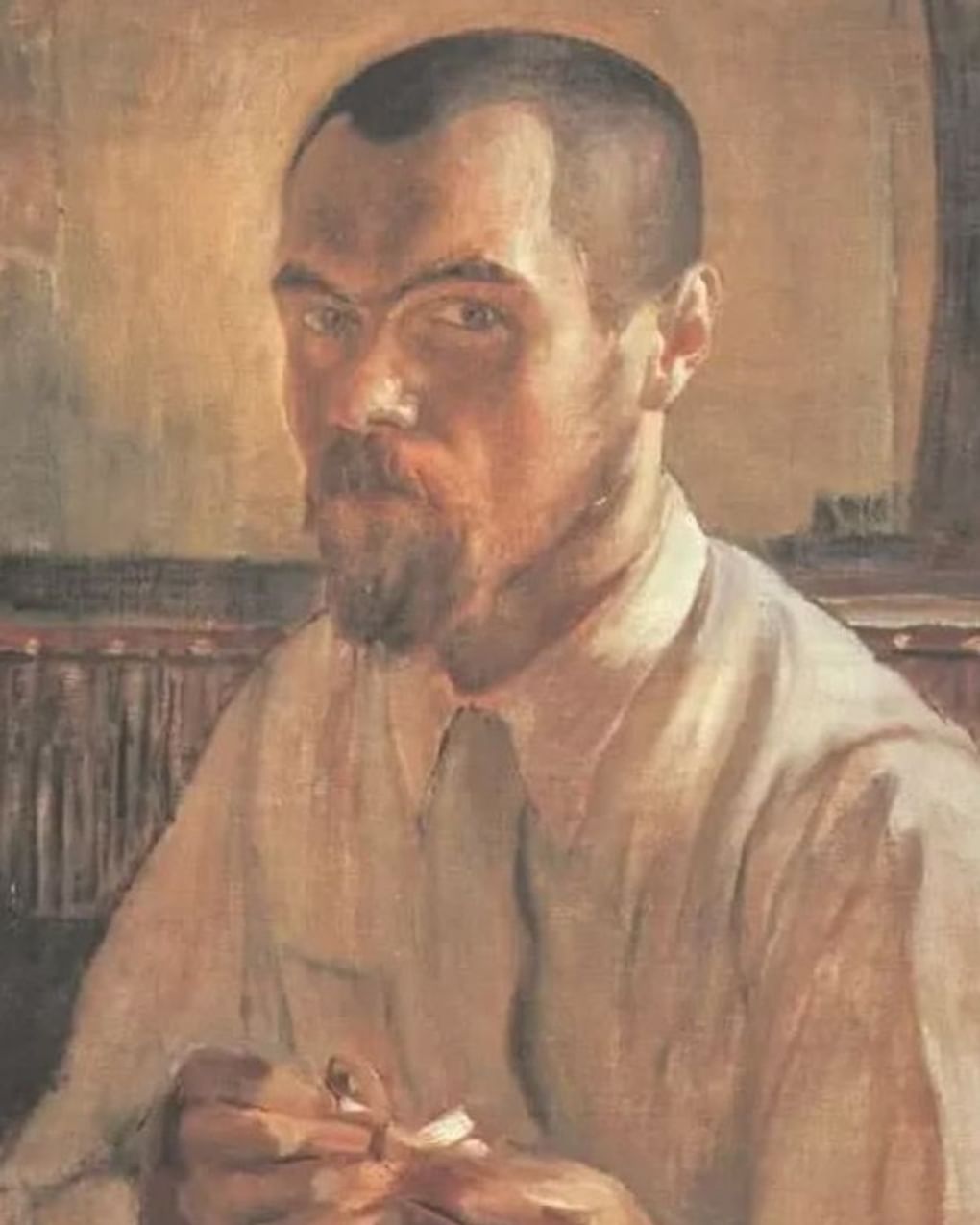 Кузьма Петров-Водкин. Автопортрет (фрагмент). 1907. Частное собрание