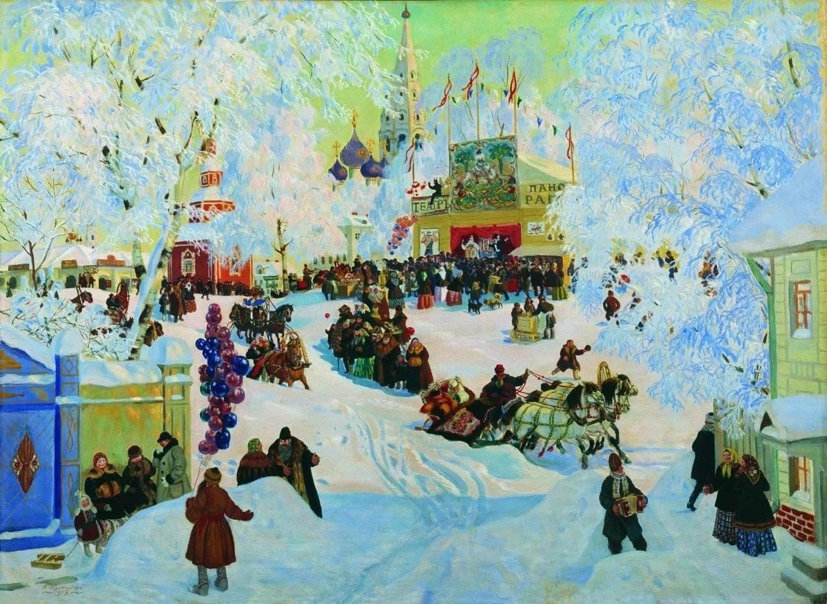 Картины б м кустодиева масленица
