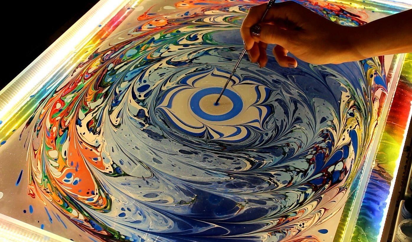 Искусство эбру рисование на воде