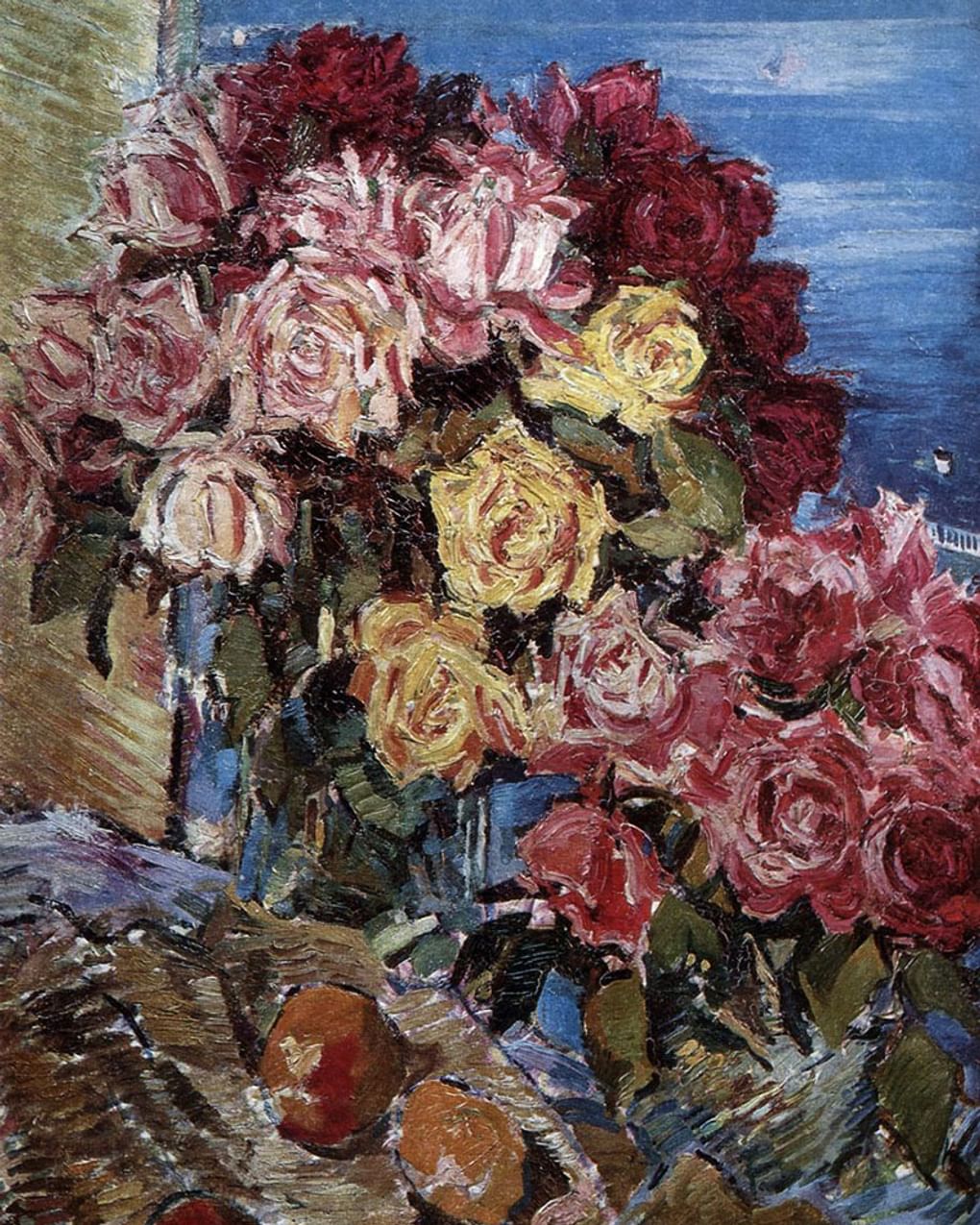 Константин Коровин. Розы на фоне моря (фрагмент). 1930-е. Ярославский художественный музей, Ярославль