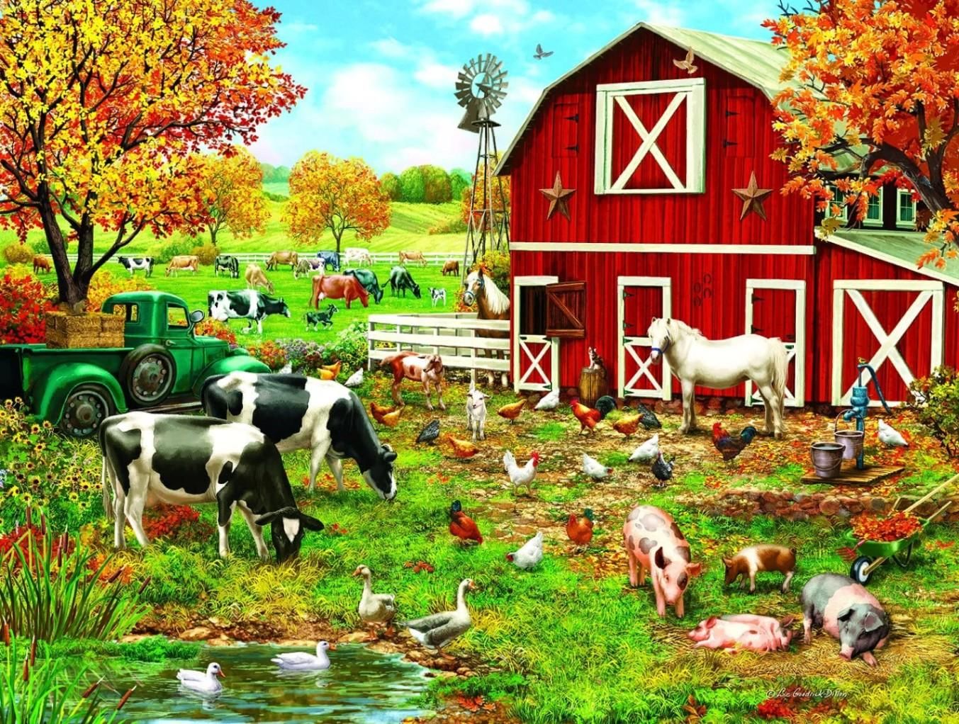 Farm. Ферма. Животные на ферме. Красивая ферма. Ферма животных для детей.