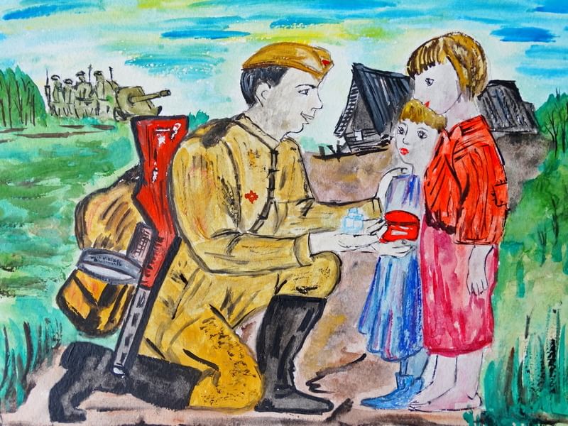 Дети в военное время рисунок - 96 фото