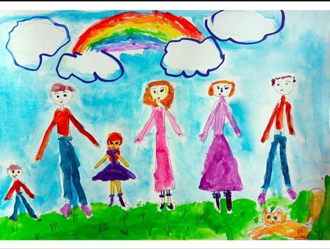Конкурсы про семью для дошкольников. Рисунки для детей. Рисунок на тему моя семья. Моя семья глазами ребенка. Детский рисунок.