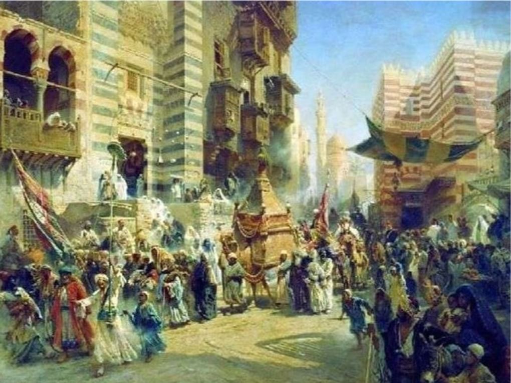 Константин Маковский. Перенесение священного ковра в Каире (фрагмент). 1876. Государственный Русский музей, Санкт-Петербург