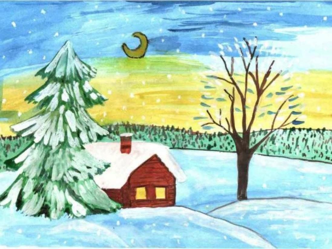 Зимний пейзаж класс. Зима рисунок. Рисование зимний пейзаж. Зимний пейзаж для детей. Зимний пейзаж детские рисунки.