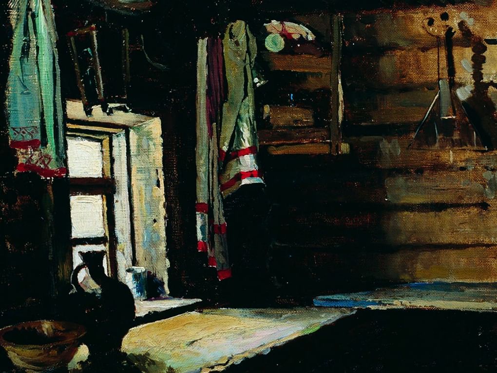 Сергей Виноградов. В избе (фрагмент). 1890. Омский областной музей изобразительных искусств им. М.А. Врубеля, Омск