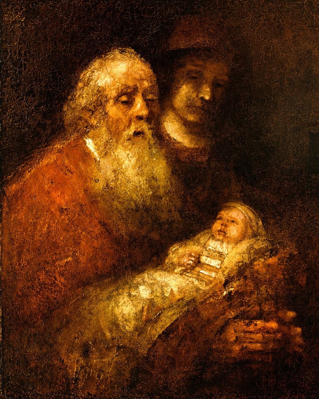 Рембрандт Харменс ван Рейн. Симеон с младенцем Иисусом в храме. 1669. Национальный музей Швеции, Стокгольм, Швеция