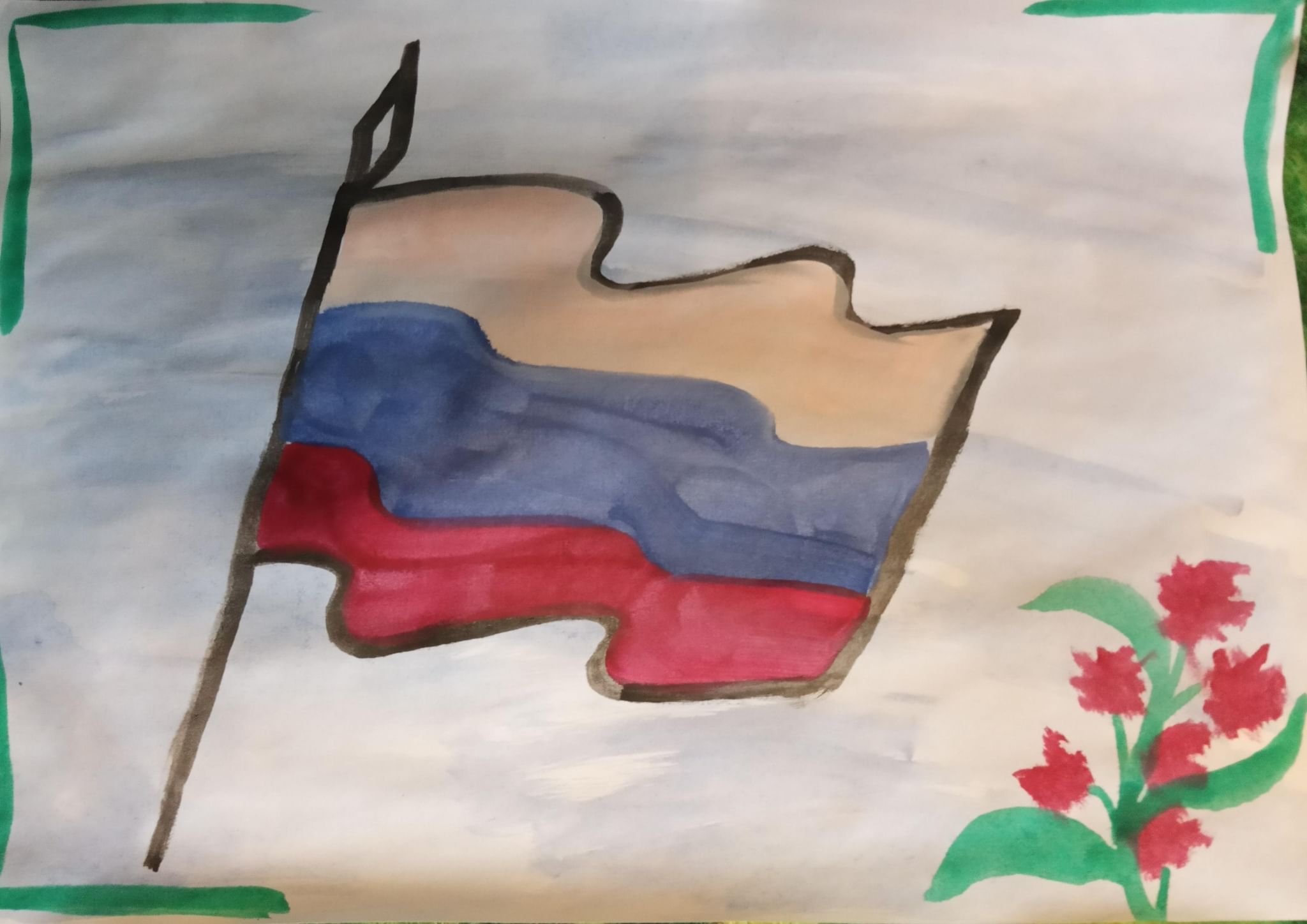 флаг россии фото рисунок детей
