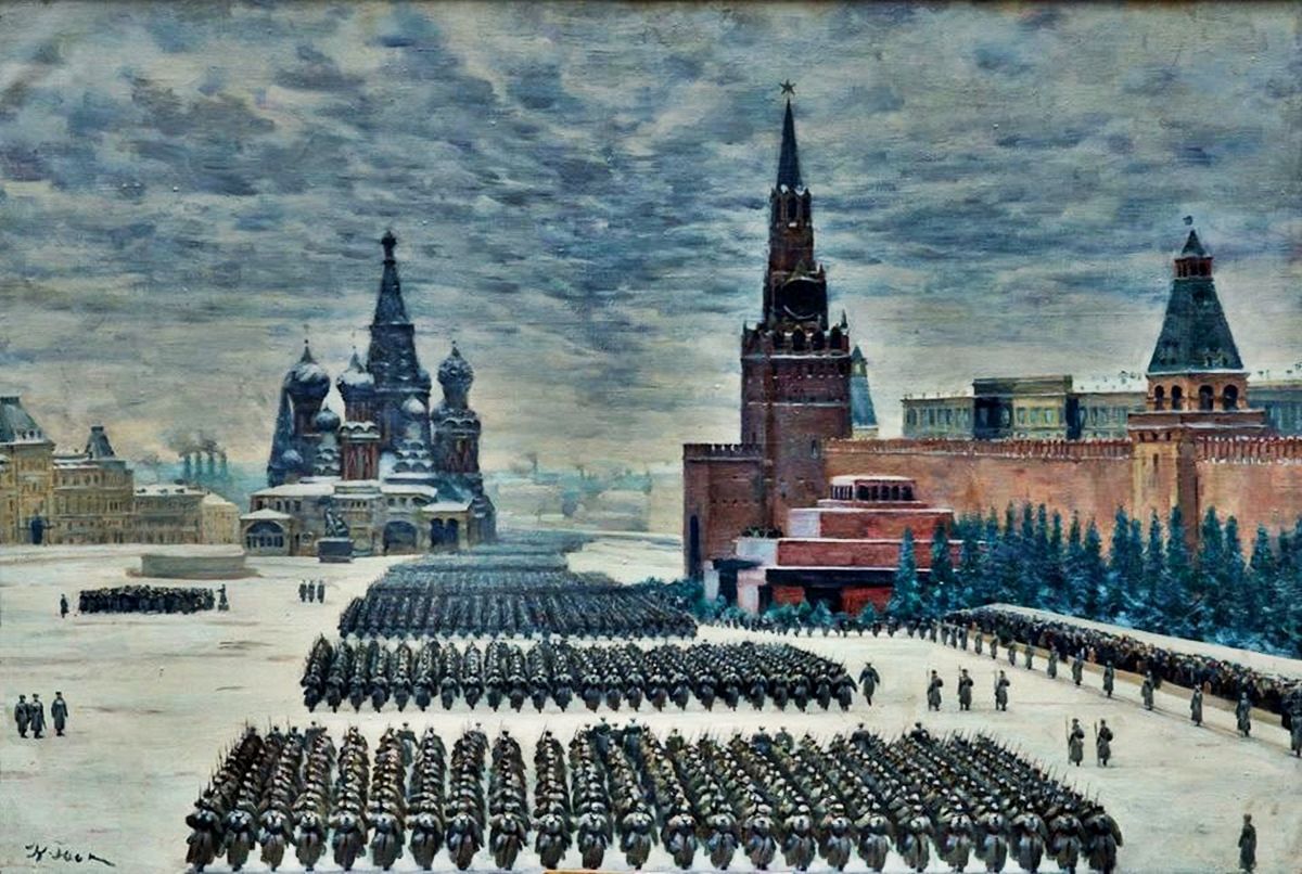 Парад на красной площади 7 ноября 1941 года к.ф Юона 1942
