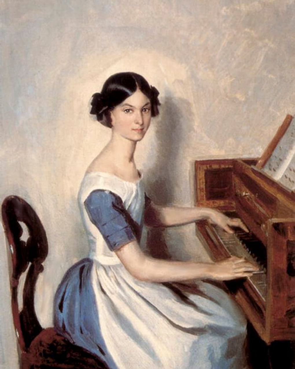Павел Федотов. Портрет Надежды Жданович за клавесином (фрагмент). 1849. Государственный Русский музей, Санкт-Петербург
