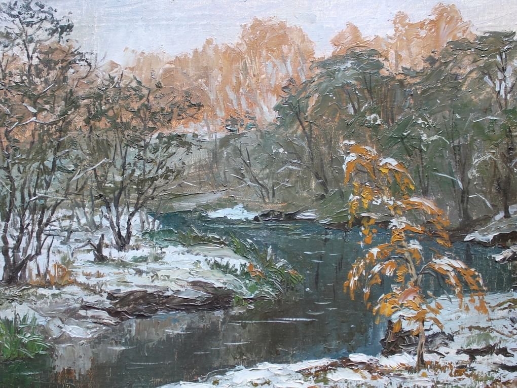 Виталий Журавлев. Первый снег на Покров. 1992. Картинная галерея имени Д.А. Трубникова, Фурманов, Ивановская область