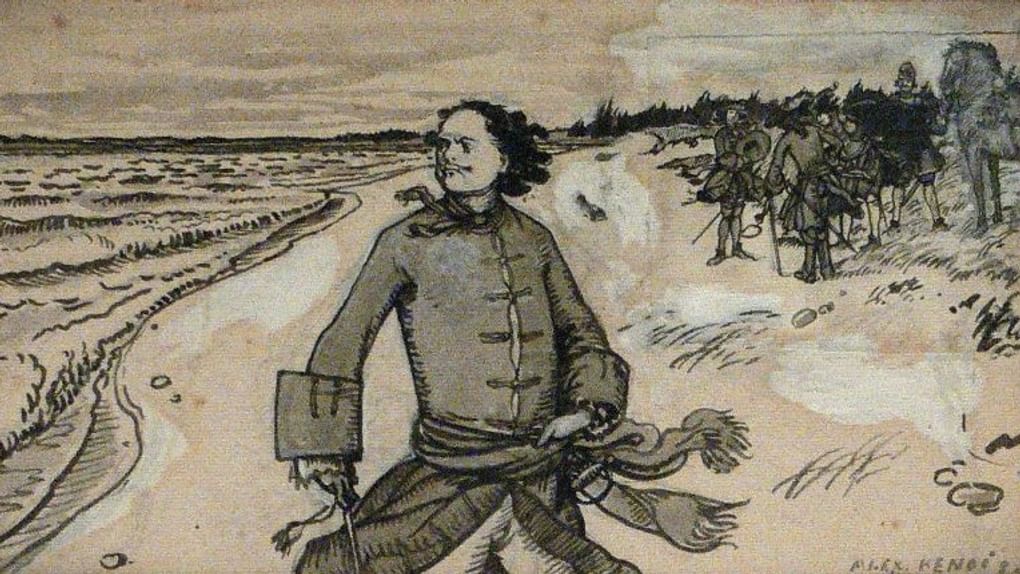 Александр Бенуа. «На берегу пустынных волн...» Иллюстрация к поэме Александра Пушкина «Медный всадник». 1903. Государственный музей изобразительных искусств им. А.С. Пушкина, Москва