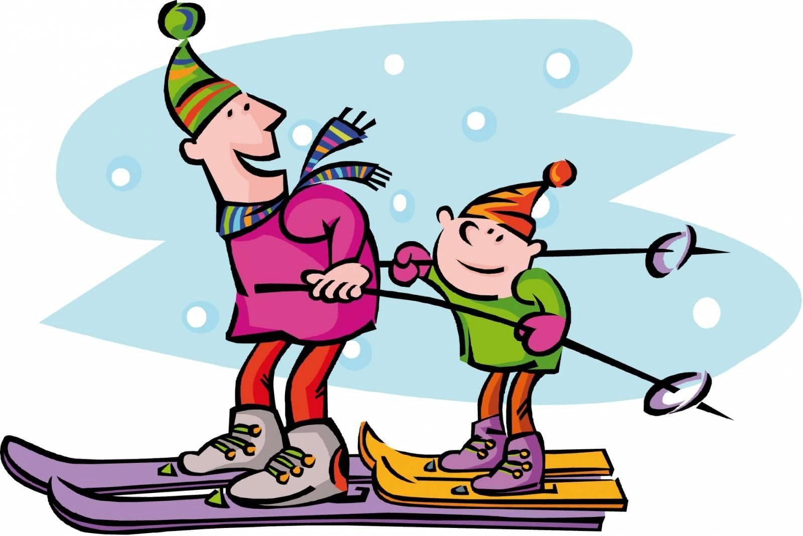 Лыжи рисунок для детей