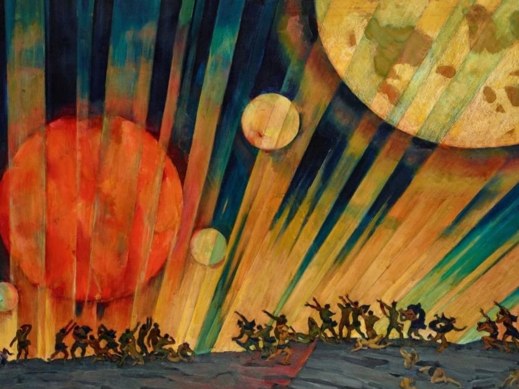 Константин Юон. Новая планета (фрагмент). 1921. Государственная Третьяковская галерея, Москва