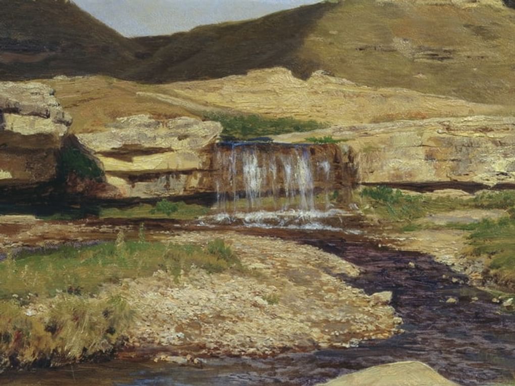 Николай Ярошенко. Кисловодск. Водопад (фрагмент). 1889. Мемориальный музей-усадьба художника Н.А. Ярошенко, Кисловодск, Ставропольский край