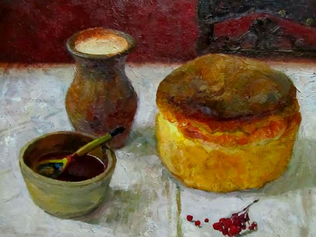 Майя Ковешникова. Натюрморт с хлебом (фрагмент). 1981. Новокузнецкий художественный музей, Новокузнецк, Кемеровская область