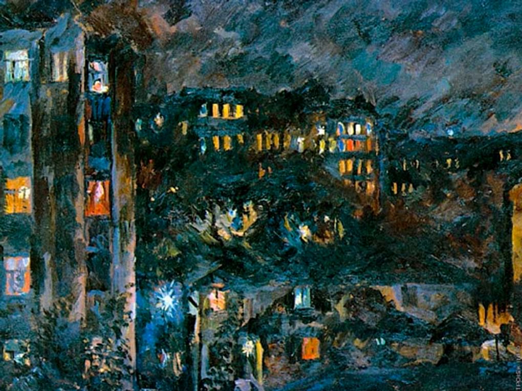 Аристарх Лентулов. Ночь на Бронной (фрагмент). 1927. Частное собрание