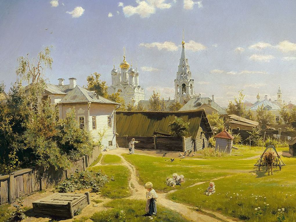 Василий Поленов. Московский дворик (фрагмент). 1878. Государственная Третьяковская галерея, Москва