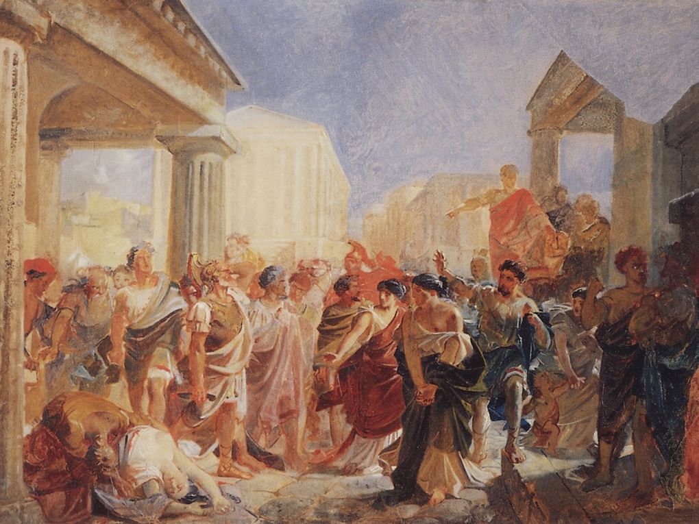 Николай Ге. Смерть Виргинии, эскиз (фрагмент). 1850-е. Государственная Третьяковская галерея, Москва