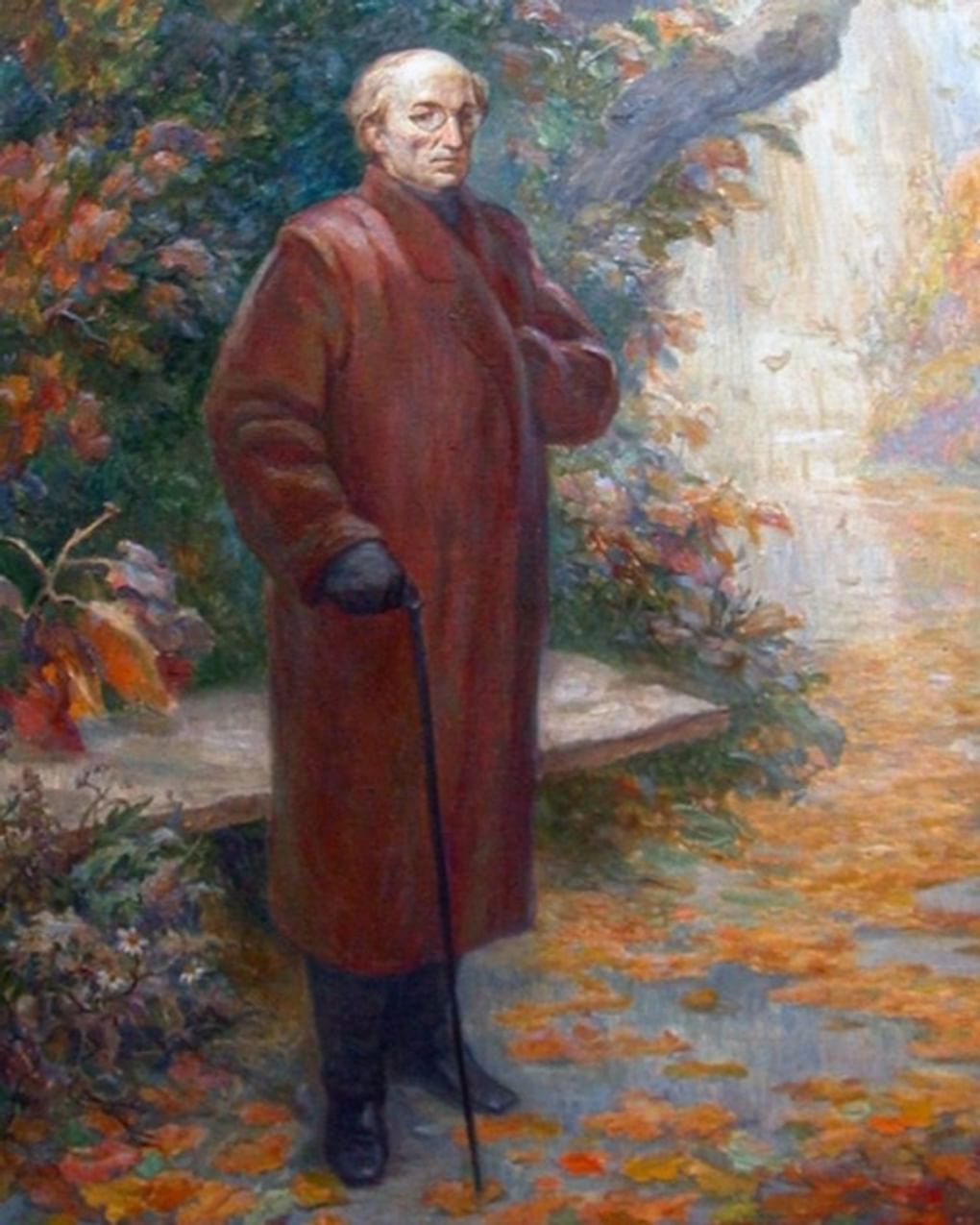 Сергей Родионов. Портрет Федора Тютчева в парке. Фоторепродукция Татьяны Шепелевой. Изображение: book-hall.ru
