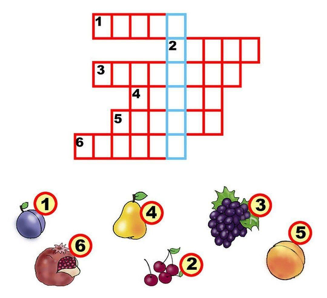 Кроссворды для детей с картинками для 5 лет
