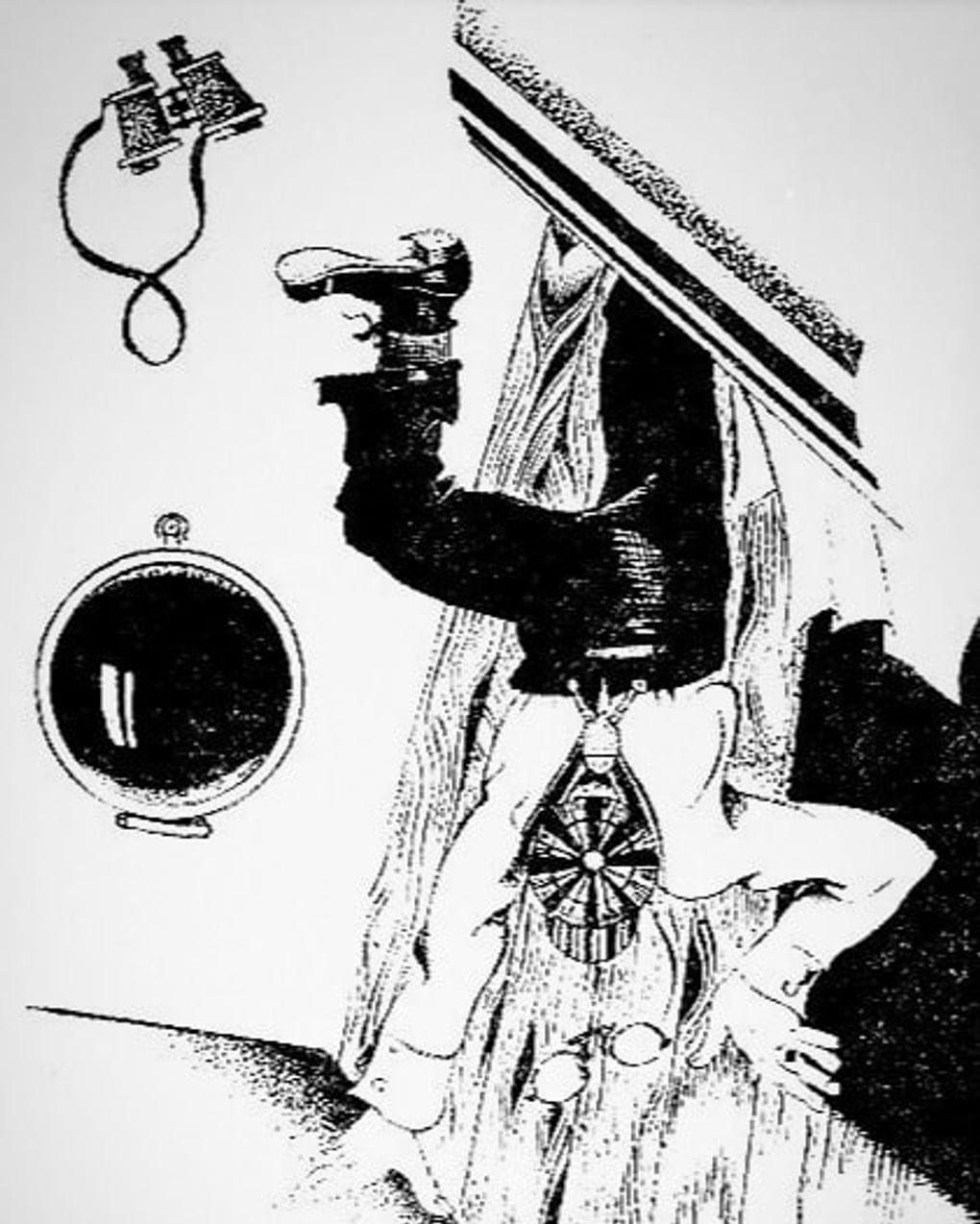 Николай Акимов. Иллюстрация к роману Якова Окунева «Грядущий мир. 1923–2123». Издательство Salamandra P.V.V., 2013. Изображение: <a href="http://az.lib.ru/o/okunew_j_m/text_1923_gryadushiy_mir.shtml">az.lib.ru</a>