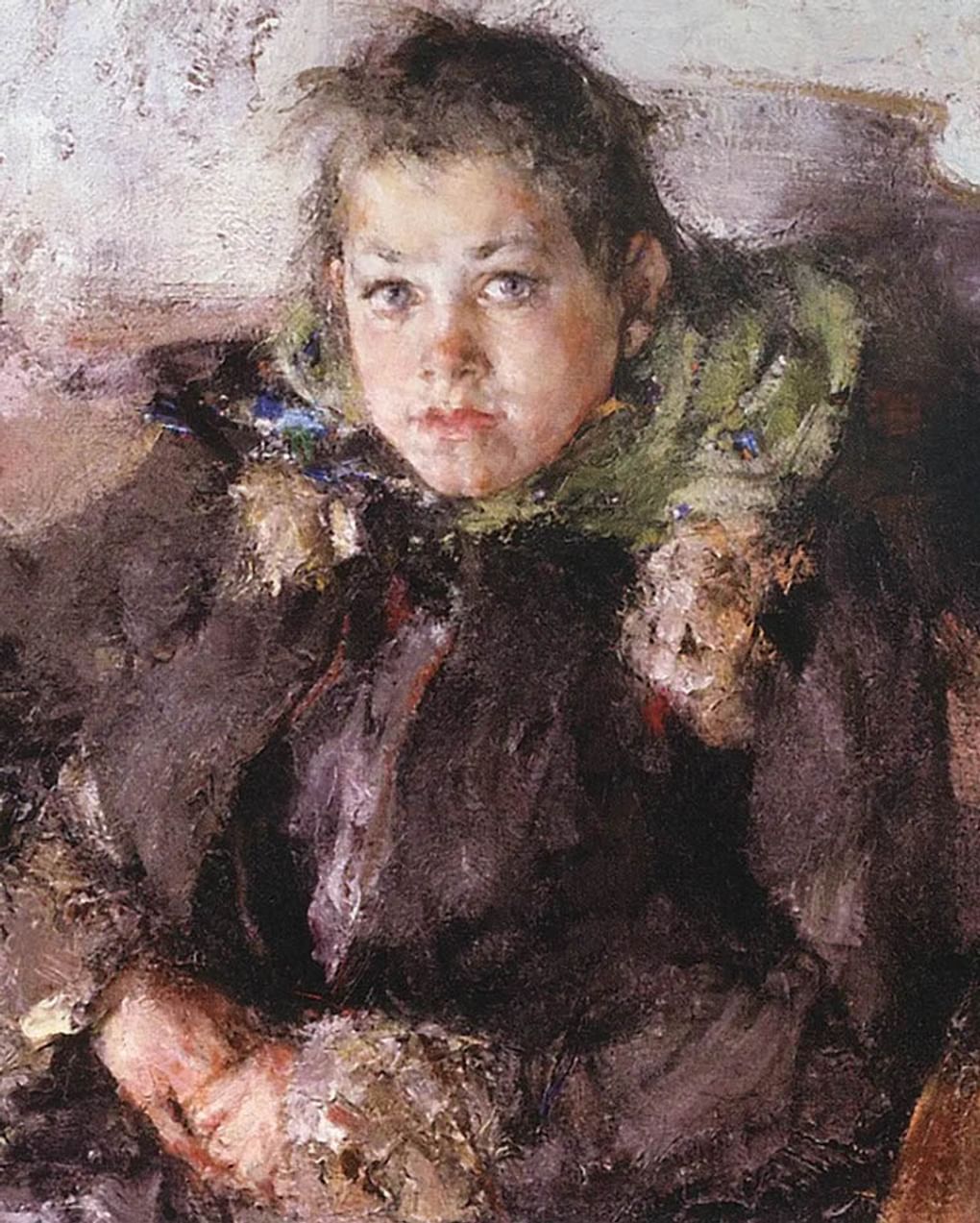 Николай Фешин. Портрет девочки (фрагмент). 1910. Вятский художественный музей им. В.М. и А.М. Васнецовых, Киров