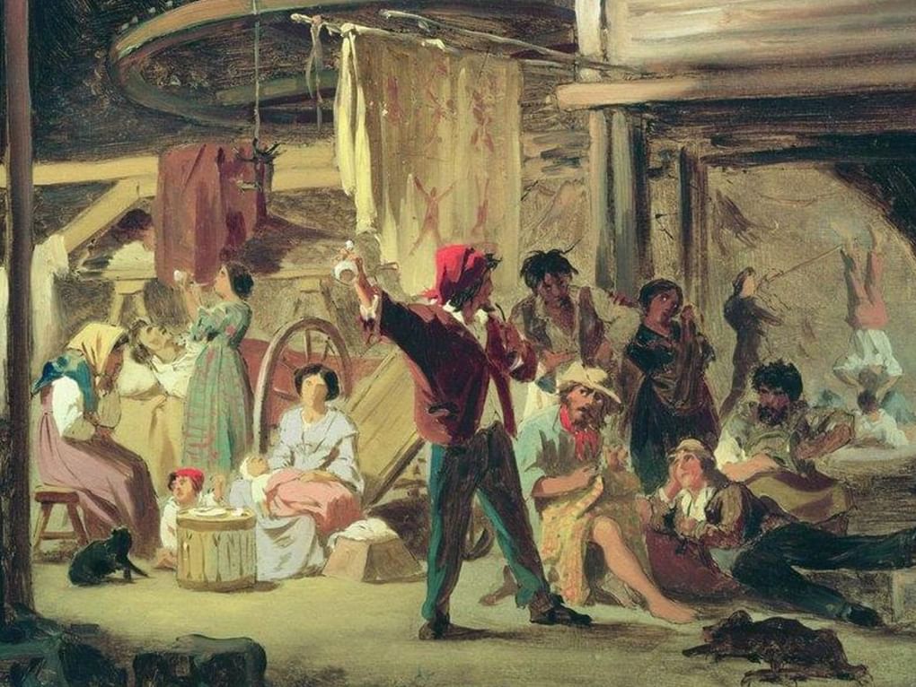 Федор Бронников. Кулисы цирка (фрагмент). 1859. Государственная Третьяковская галерея, Москва
