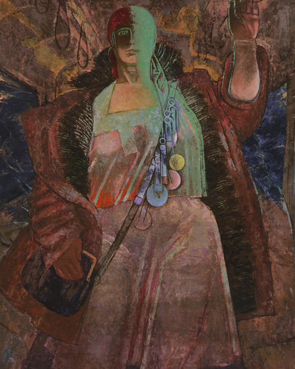Александр Самохвалов. Кондукторша (фрагмент). 1928. Государственный Русский музей, Санкт-Петербург